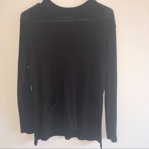 long sleeve black shirt with pockets and slits